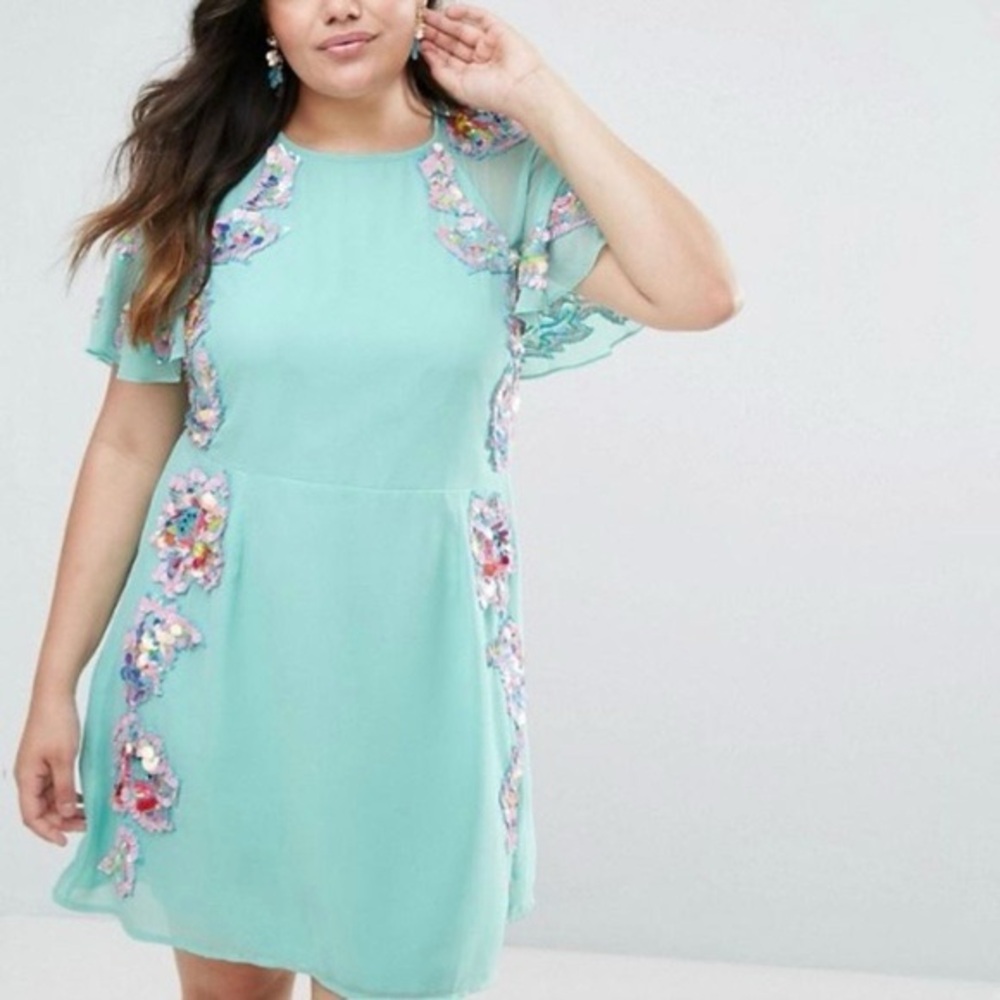 ASOS Embellished Mint Dress